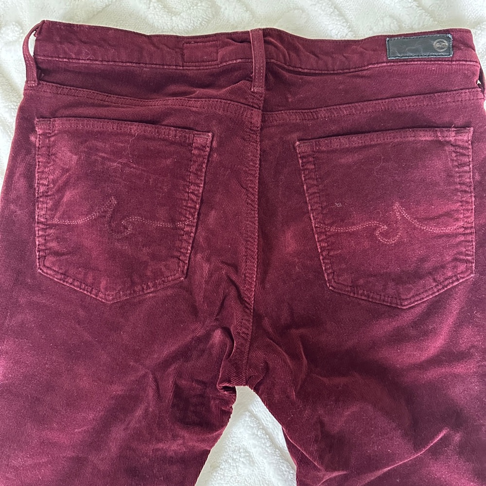 AG Adriano Goldschmied Deep Red Corduroy Pants